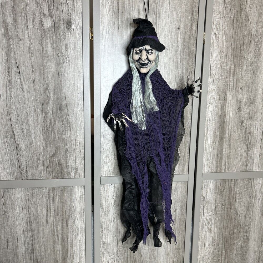 Joyin 3 Pcs Halloween Hanging Witches 35.5" Purple Green Orange NEW